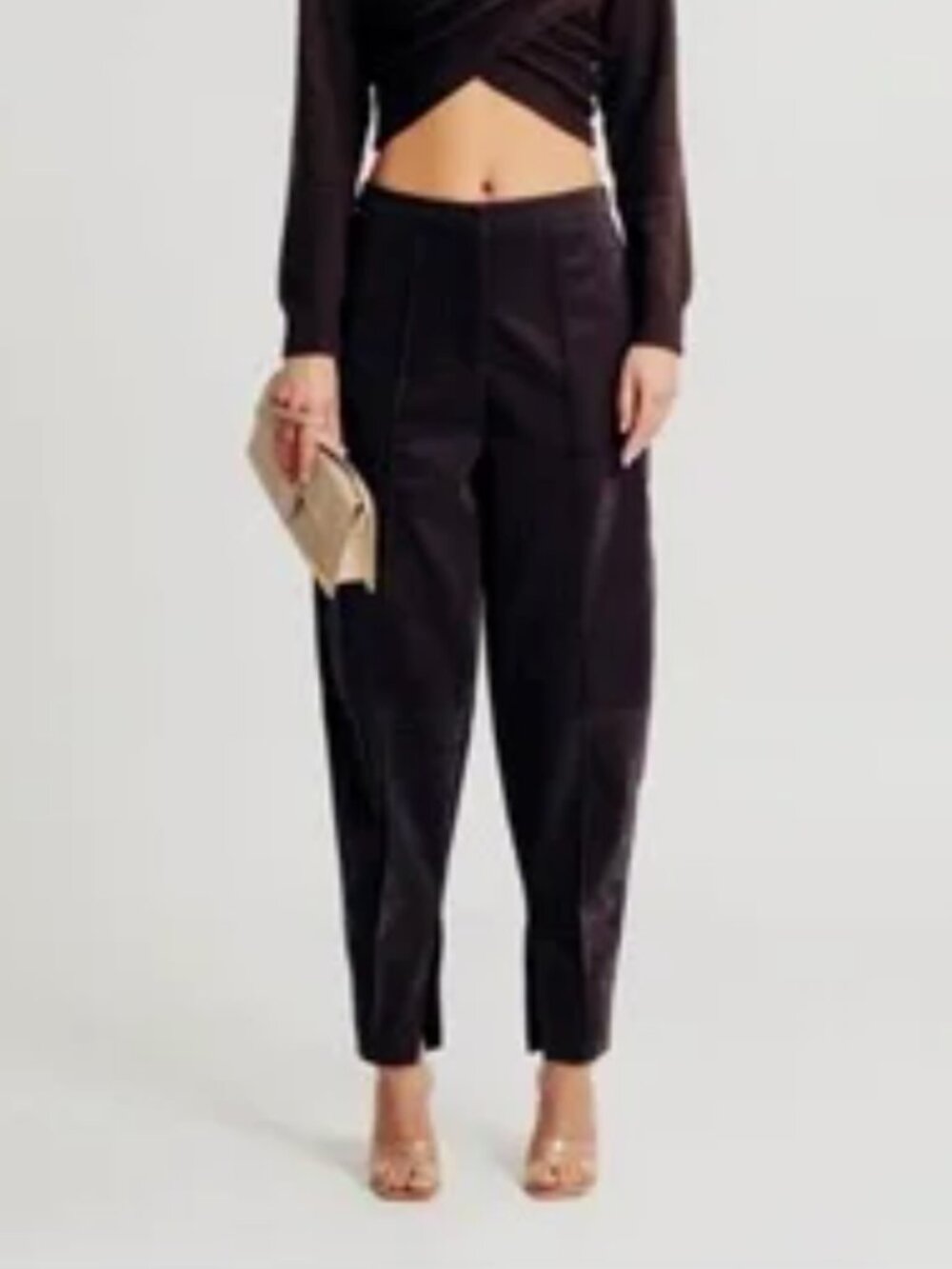 Torn By Ronny Kobo NWT REVOLVE Kimara High Rise Barrel Leg Faux Suede Pants S